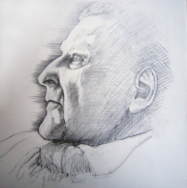 Lucian Freud sketch by Jane MaAdam Freud