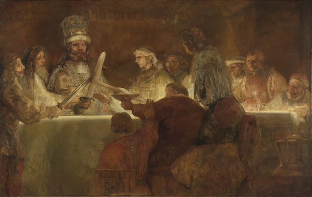 Rembrandt, The Conspiracy of the Batavians under Claudius Civilis, about 1661; Staatliche Graphische Sammlung München