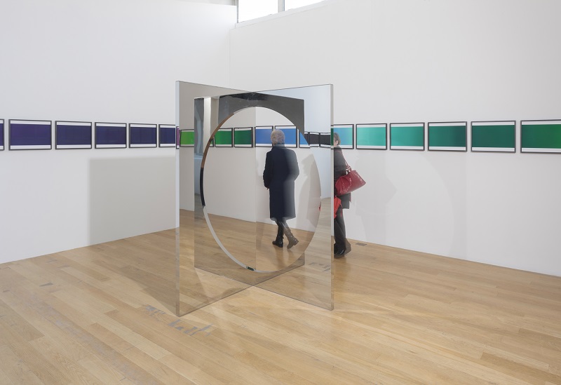 Jeppe Hein Geometric Mirrors II, 2010 and Olafur Eliasson The colour spectrum series, 2005 Installation view Courtesy Private Collection, Belgium and Pier Arts Centre, Orkney. Photo © Ruth Clark 