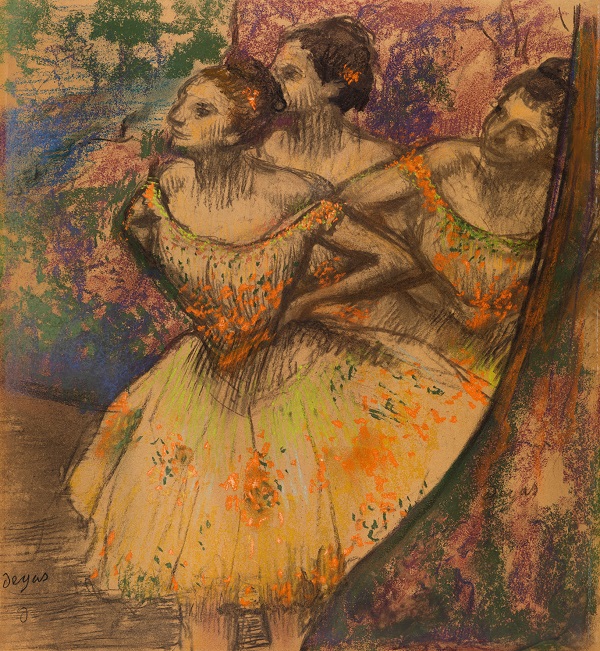 Hilaire-Germain-Edgar Degas, Three Dancers, about 1900-5 Pastel on tracing paper, The Burrell Collection 