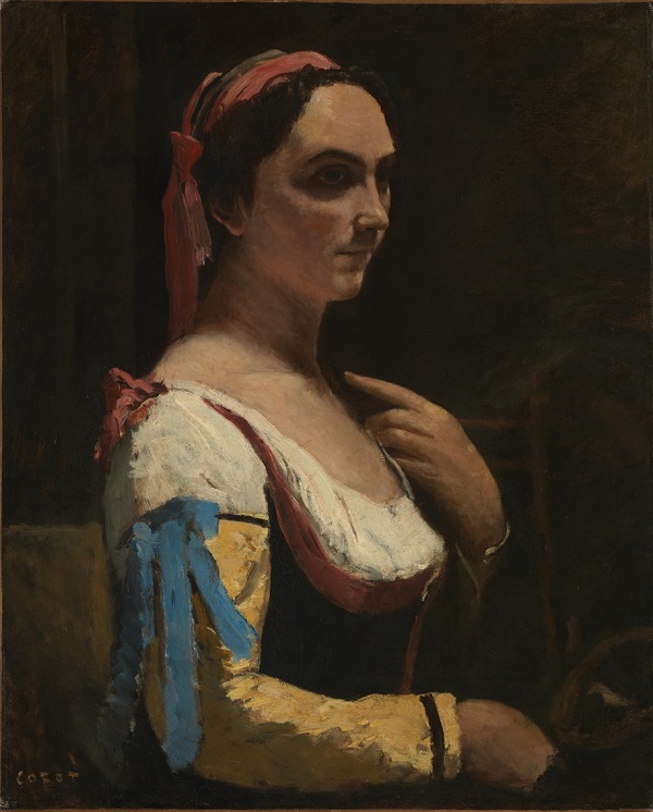 Jean-Baptiste-Camille Corot, Italian Woman, or Woman with Yellow Sleeve (L'Italienne), about 1870, Oil on canvas, © The National Gallery, London