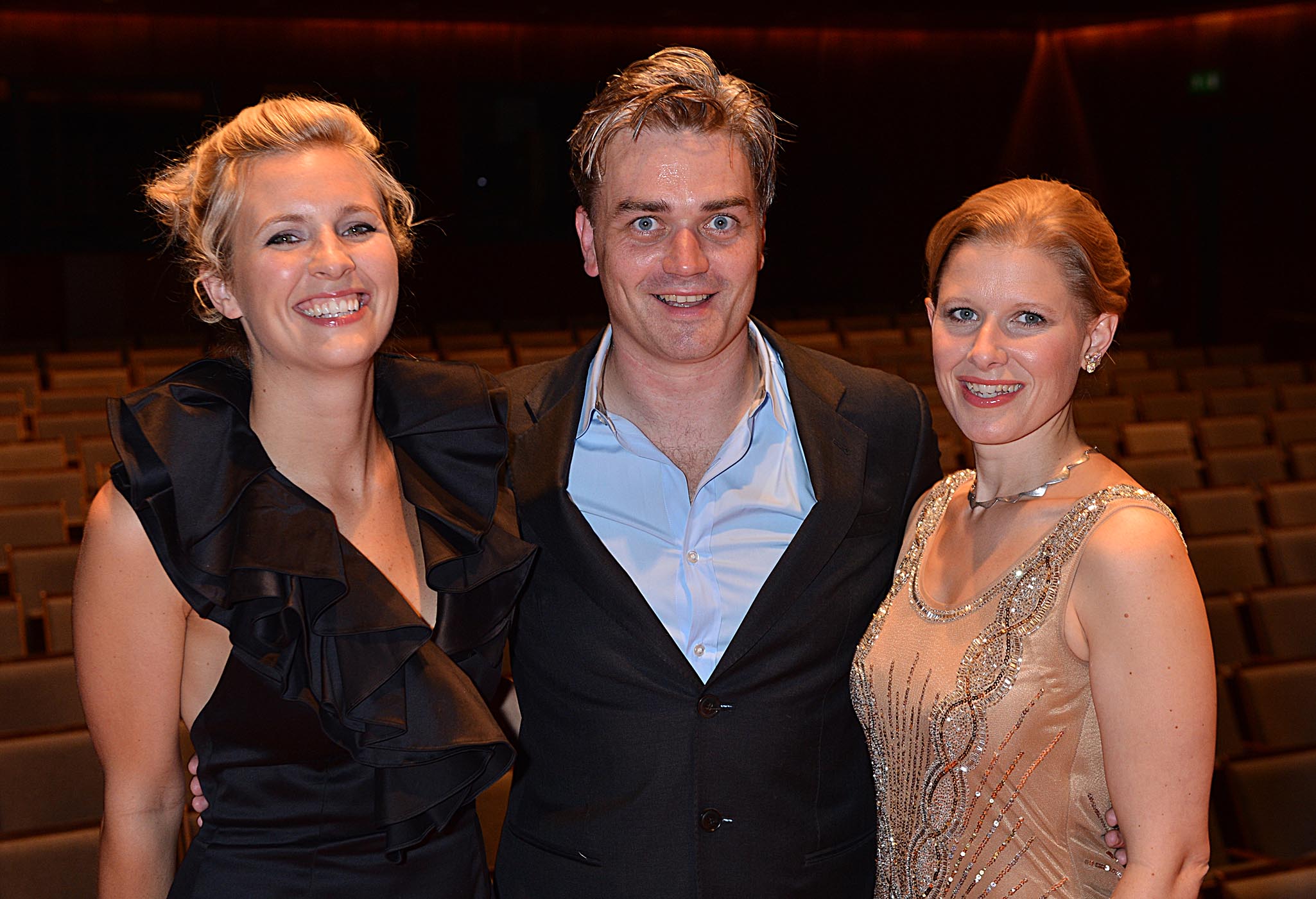 Alison Balsom, Edward Gardner and Sally Matthews at the opening of Milton Court