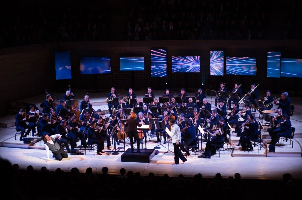 Scene from opening concert of La Seine Musicale