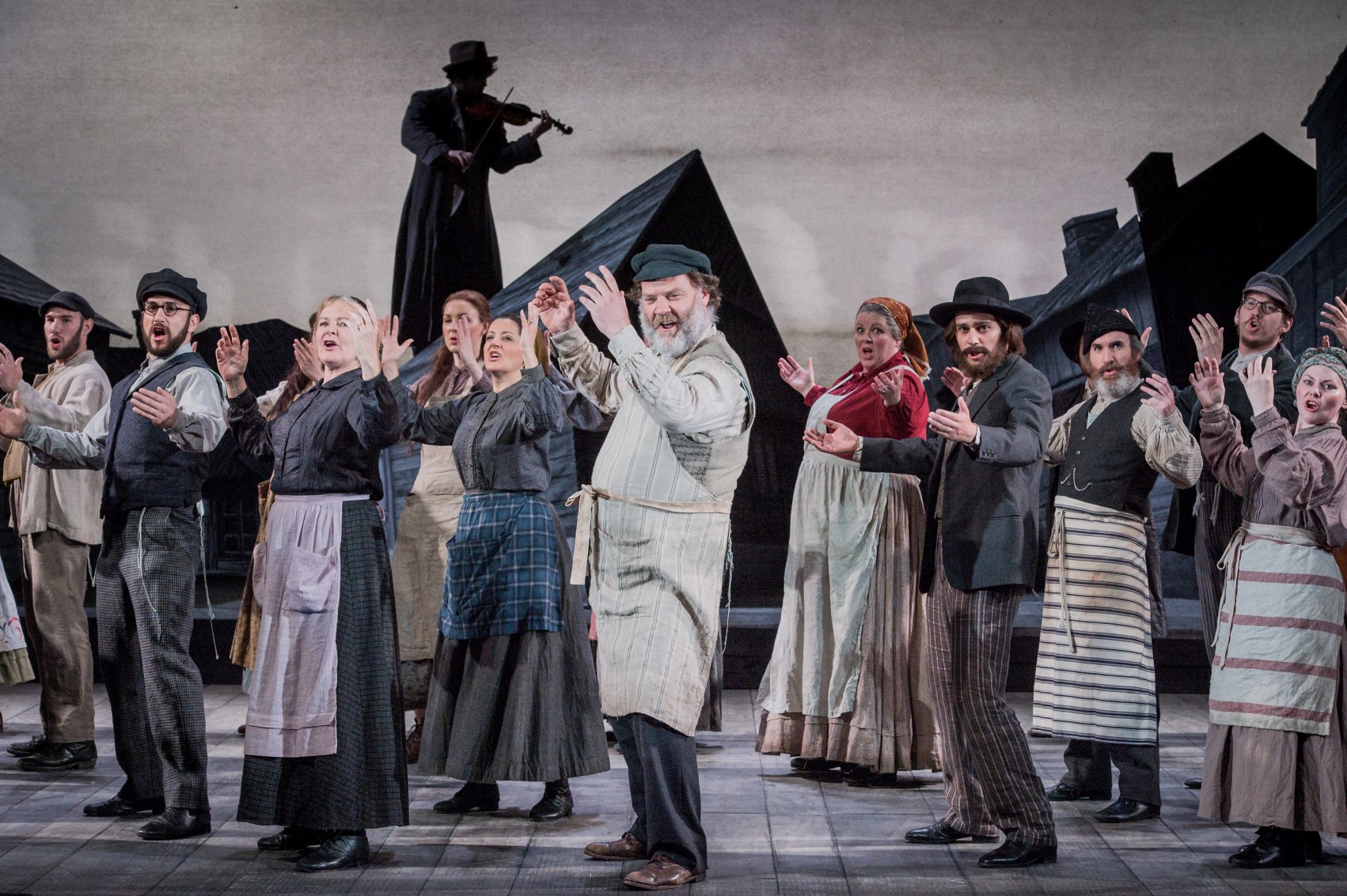 Bryn Terfel and company in Grange Park's Fiddler on the Roof. Photo: Robert Workman