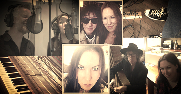 Thea Gilmore with (clockwise from top left) Billy Bragg, John Cooper Clarke, Mike Scott