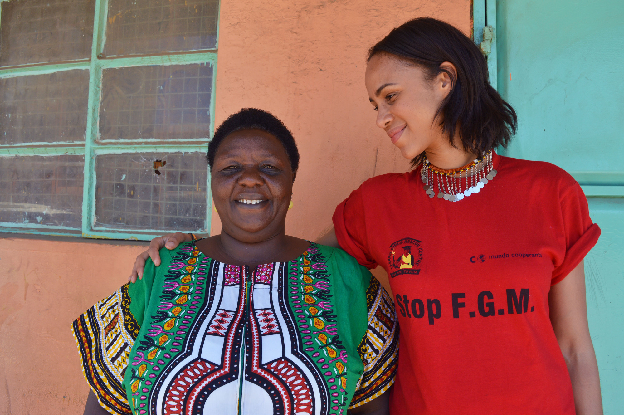 Agnes Pareyio (left) and Zawe Ashton in Stop Cutting Our Girls