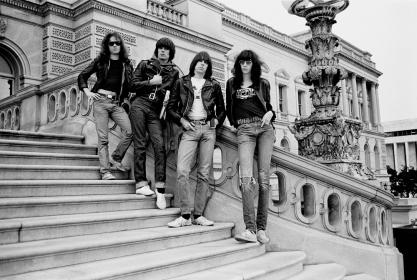 An outtake from the session used for the inner sleeve of the Ramones' second album, ‘Leave Home’