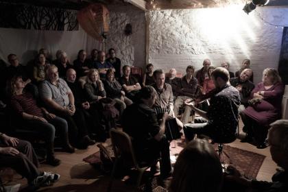 Music in the round: England's finest instrumental folk trio play a private house concert