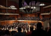 Standing ovation: Sir Mark Elder and the Hallé Orchestra and Choirs at the close of the VW 150 concert
