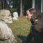 Professor Richard Clay quizzes bust of utopian