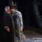 Prospero (Simon Russell Beale) instructs Ariel (Mark Quartley) in sorcery