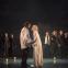 Tamino (Julian Hubbard) and Pamina (Beate Mordal) under priestly scrutiny