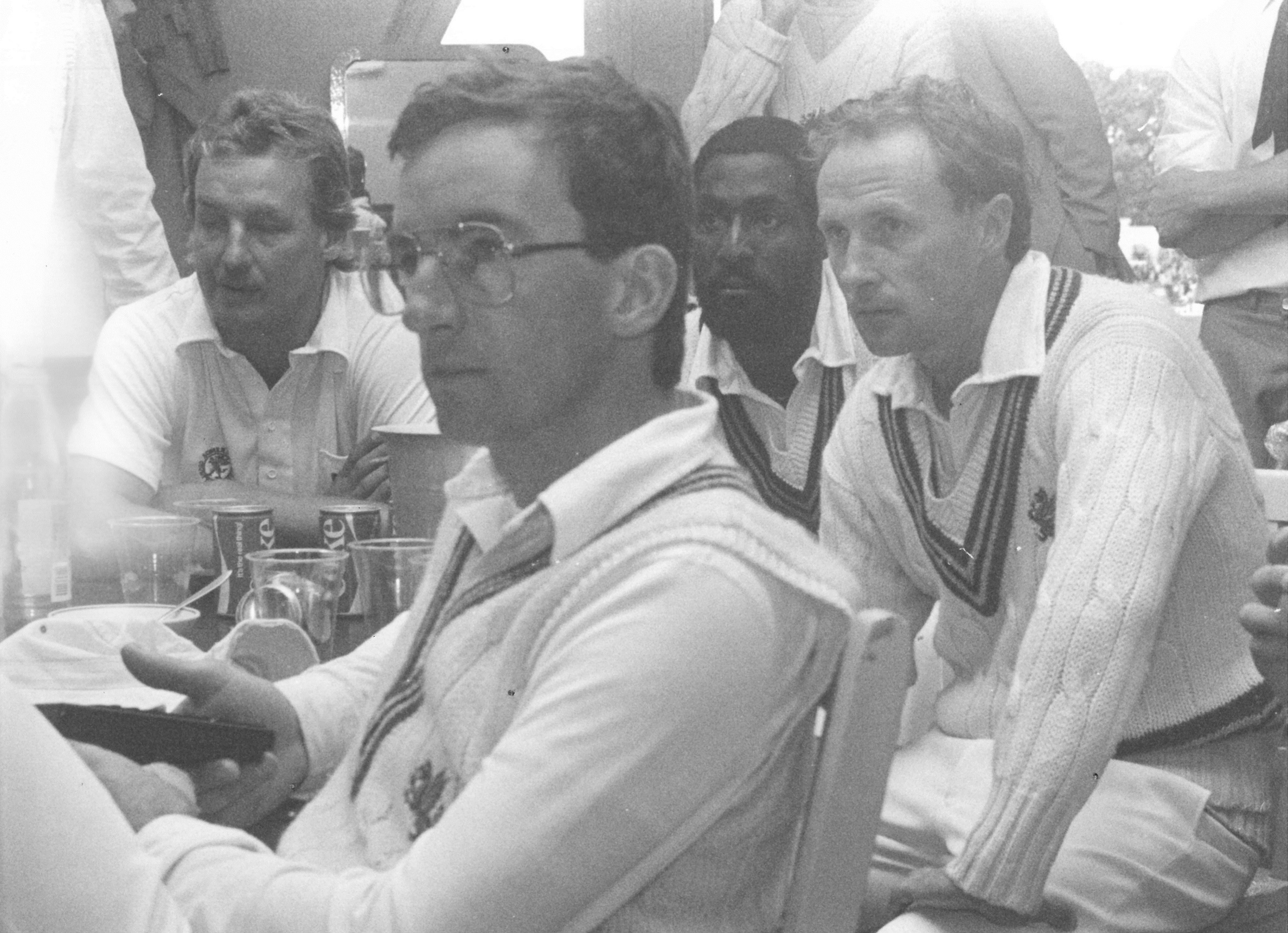 Peter Roebuck (front) and Somerset colleagues at Lord's in 1983