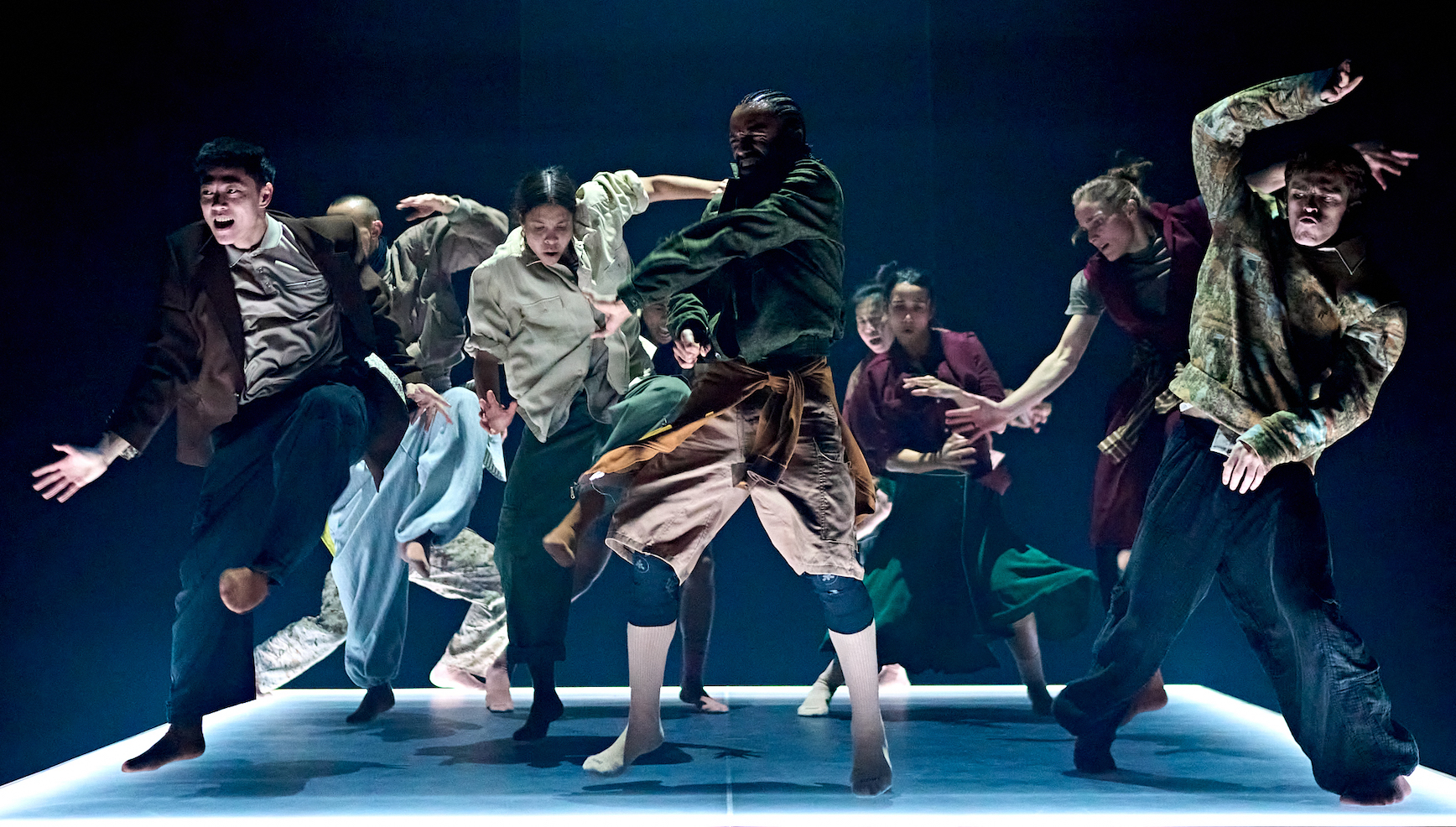 Hofesh Shechter Company dancers in Oedipus at the Old Vic