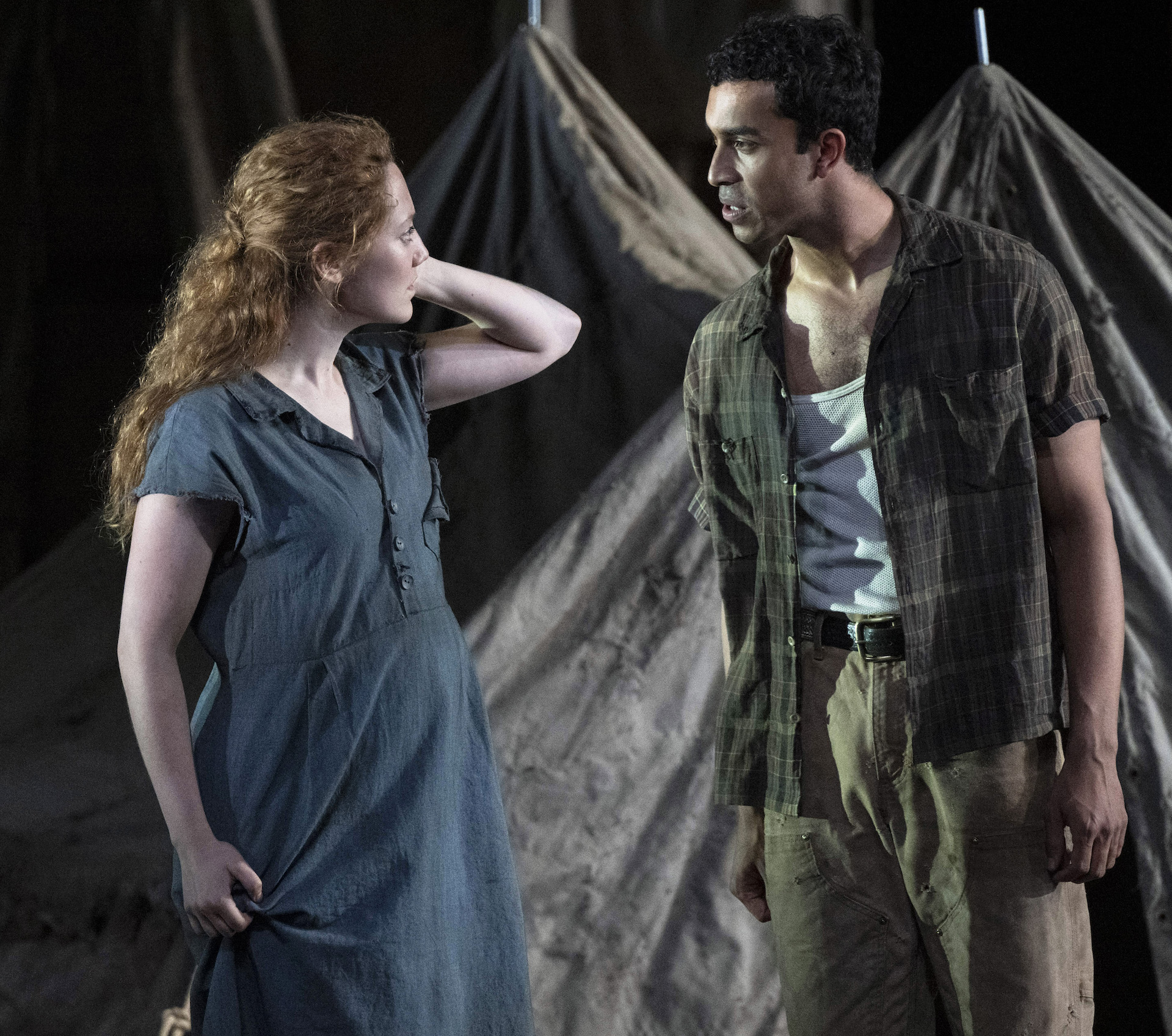 Mirren  Mack as Rose, Anish Roy as Connie in The Grapes of Warth