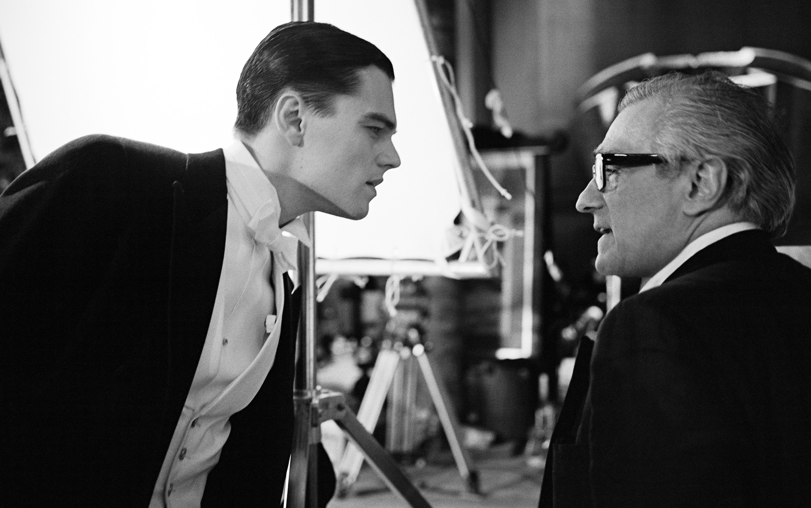 Leonardo DiCaprio ad Martin Sorsese on set from Mr Scorsese