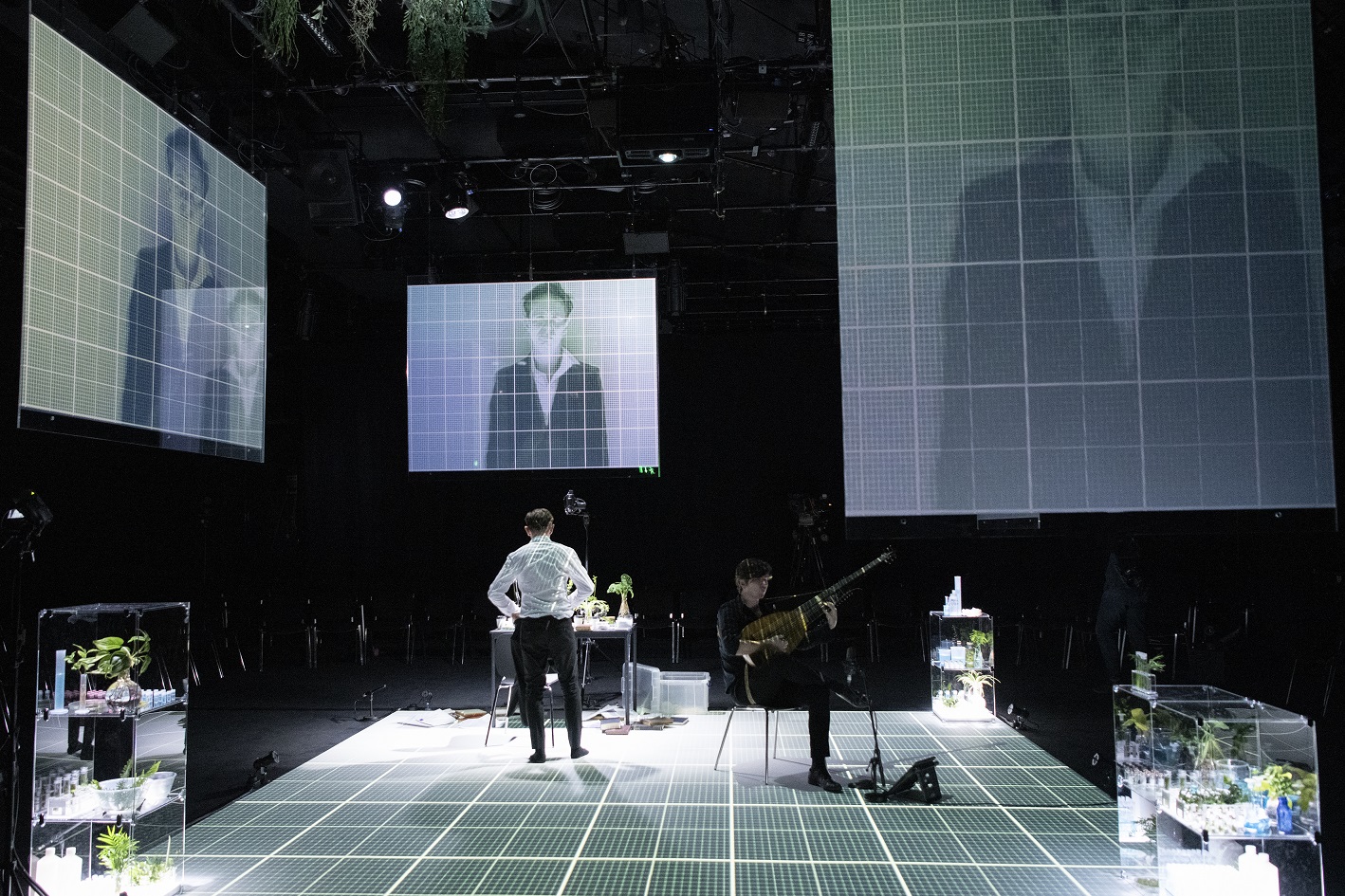 An Anatomy of Melancholy at the Barbican's Pit Theatre 27 - 30 Oct . countertenor Iestyn Davies, Thomas Dunford lute. Direction, design and video design Netia Jones