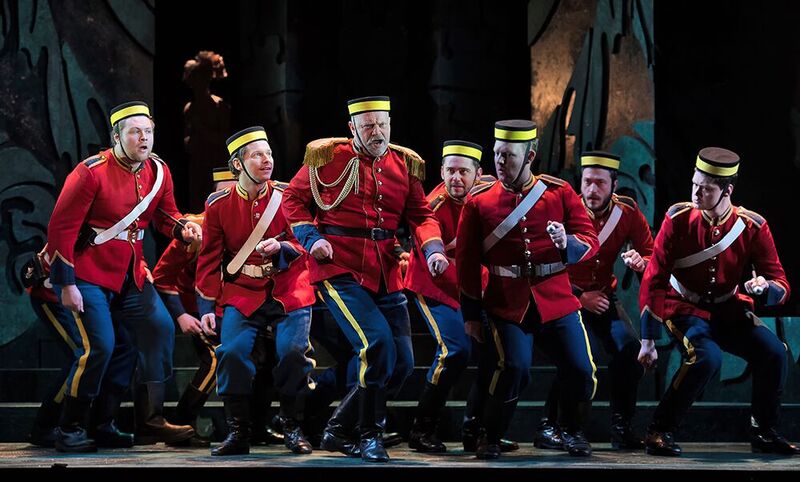 Andrew Slater (Colonel Calverley) and Heavy Dragoons in ETO's Patience - photo by Bill Knight