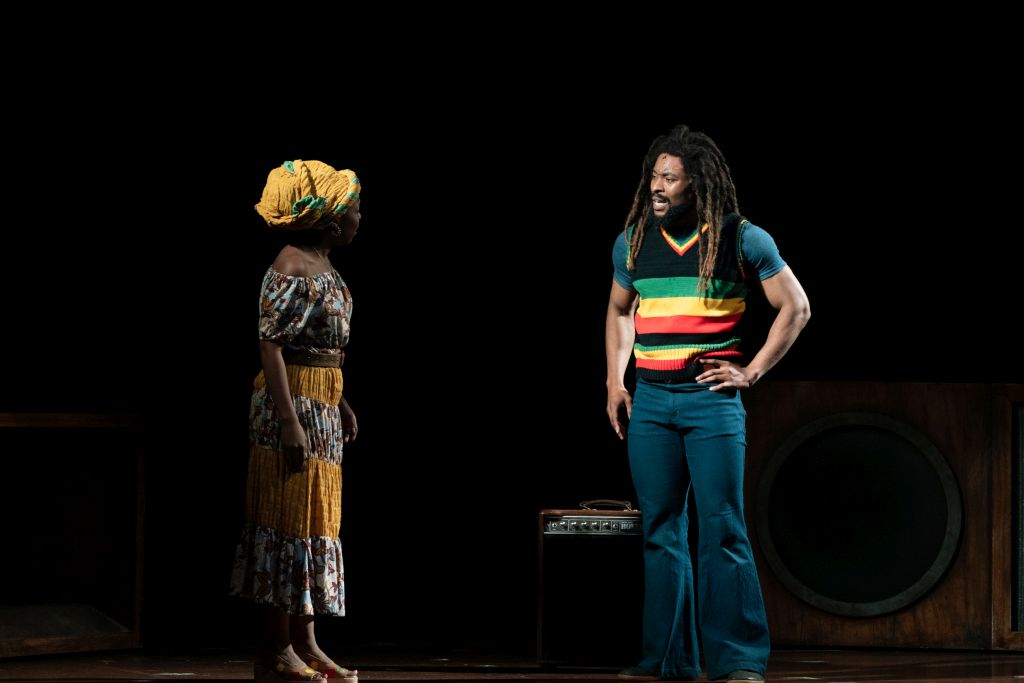 Gabrielle Brooks (L) as Rita Marley to Arinze Kene's Bob