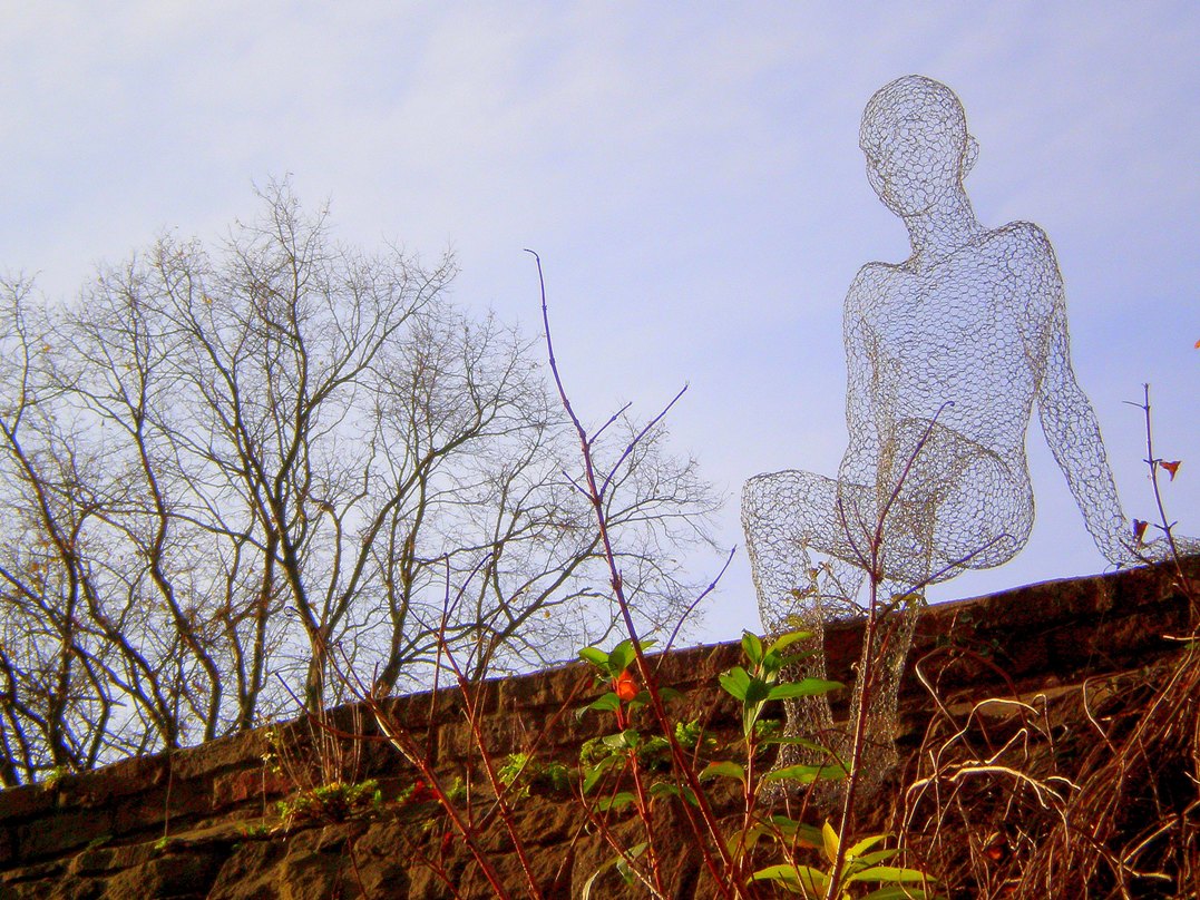 One of Les Voyageurs in the Durham LUMIERE festival by day