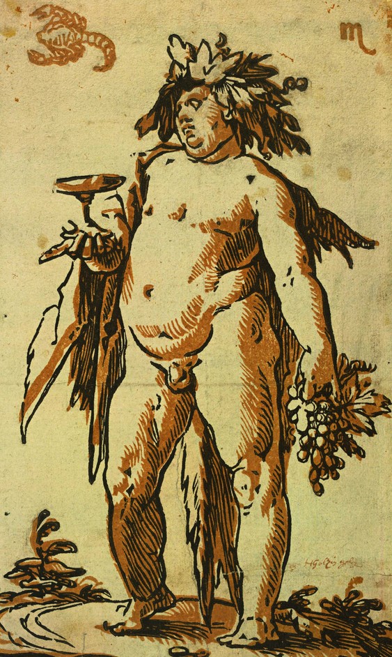 Hendrick Goltzius, Bacchus, c. 1589-90; George Baselitz collection
