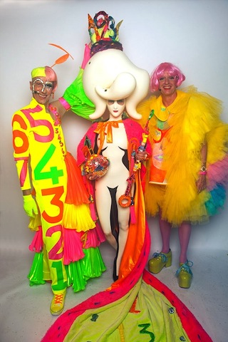 Miss Zero + (Sasha Frolova), with Andrew Logan and Grayson Perry