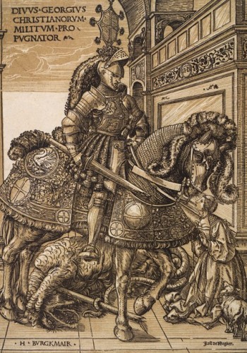 Hans Burgkmair the Elder, St George and the Dragon, c.1508-10; George Baselitz collection