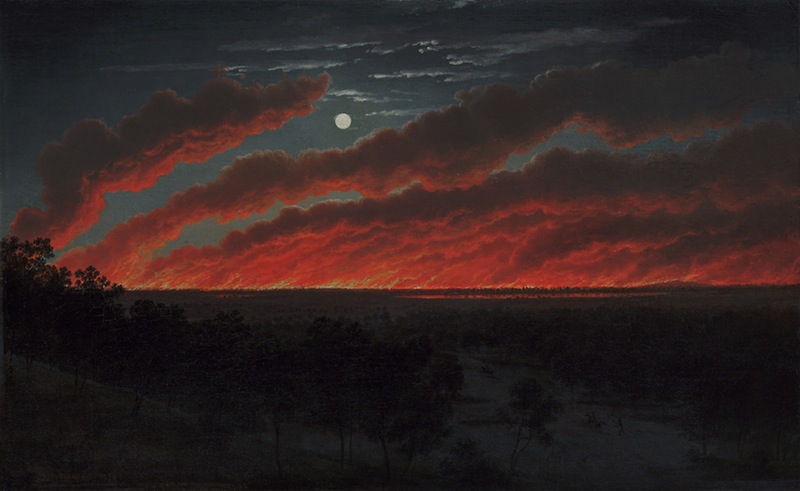 Eugene von Guérard, Bush Fire, 1859, Art Gallery of Ballarat 