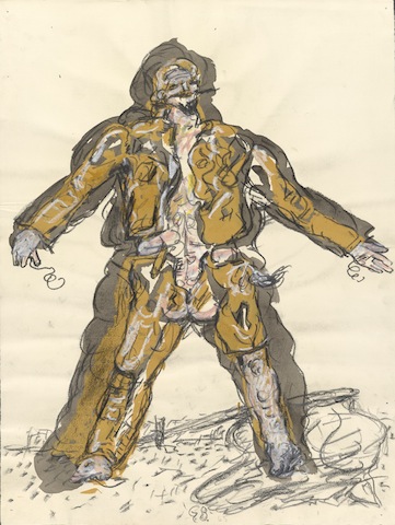 Georg Baselitz, Partisan, 1965 (charcoal, graphite and pastel); British Museum 