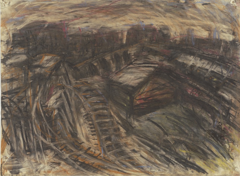 Leon Kossoff, York Way (charcoal and pastel on paper)