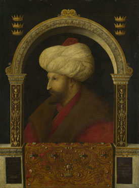 Attributed to Gentile Bellini, Potrait of Mehmet II, 1480; National Gallery