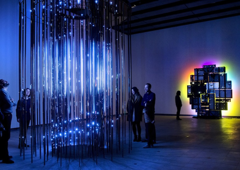 Leo Villareal, Cylinder II, 2012 and David Batchelor, Magic Hour, 2004/7