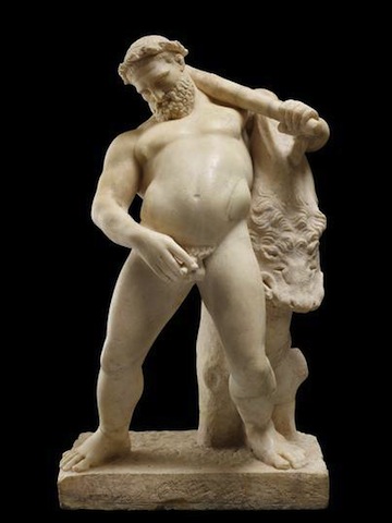 Marble statue of the drunken Hercules