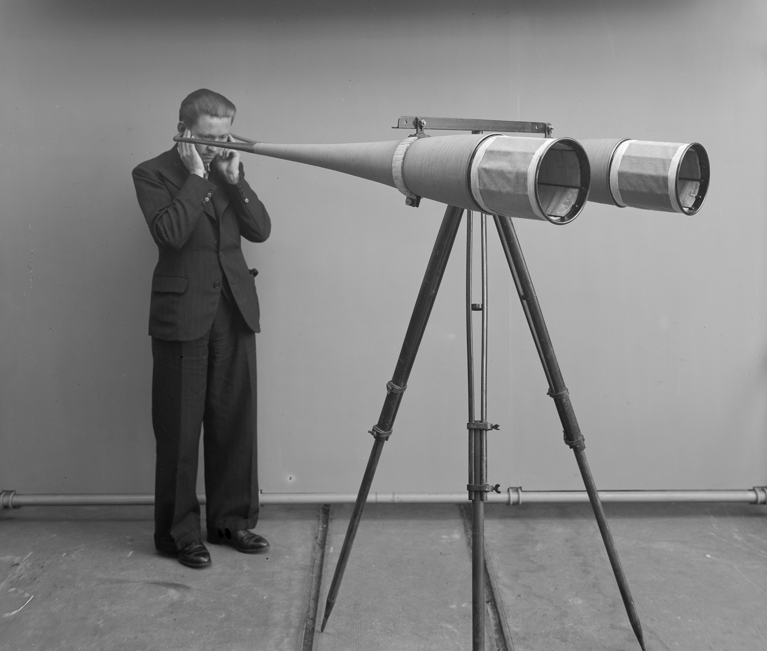  National Scientific and Industrial Research and Inventions Office, Georges Mabboux’s acoustic horns to locate aircraft, May 31, 1935. CNRS collection, A_3264.  (The  Saga of Invention exhibition)