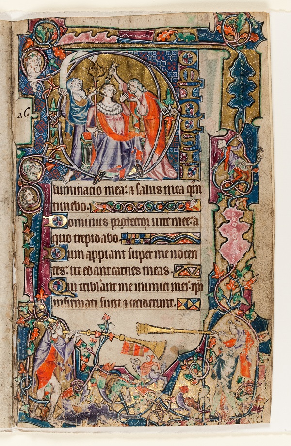 7. The Macclesfield Psalter, The Anointing of David, England, East Anglia, probably Norwich, c.1330-1340