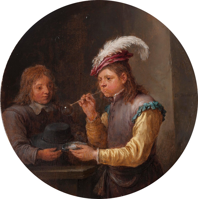 David Teniers the Younger, Boy Blowing Bubbles, c.1640,  Oil on panel, © Holburne Museum     