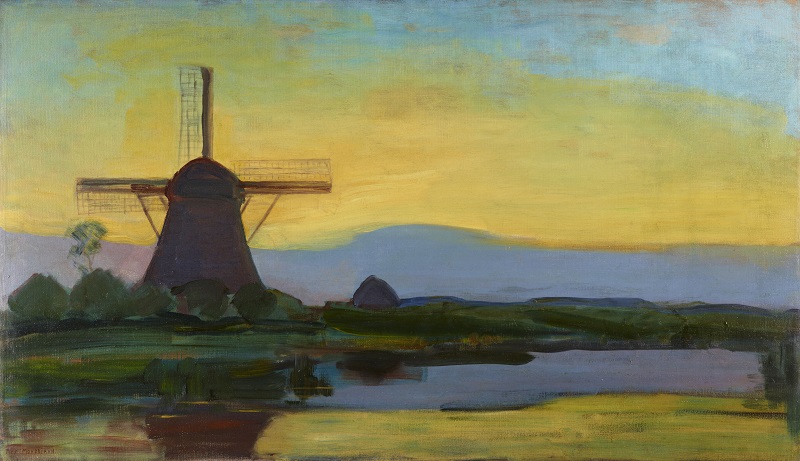 Piet Mondrian [1872-1944]  Oostzijdse Mill in the Evening, c. 1907-1908, Oil on canvas, Gemeentemuseum Den Haag 