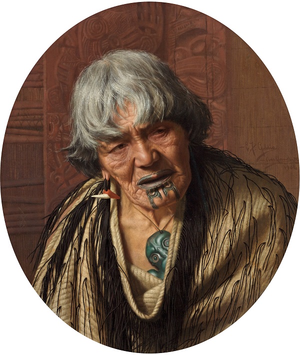 Charles Frederick Goldie, A Maori Chieftainess, 1906, Oil paint on canvas, Russell-Cotes Art Gallery and Museum