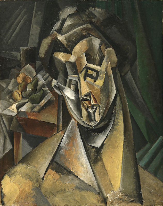 Pablo Picasso, 1881 – 1973 Woman with Pears (Femme aux poires), 1909 Oil on canvas 92.1 x 70.8 cm The Museum of Modern Art, New York Florene May Schoenborn Bequest 827.1996 © Succession Picasso / DACS, London 2023 / Digital image, The Museum of Modern Art, New York/Scala, Florence