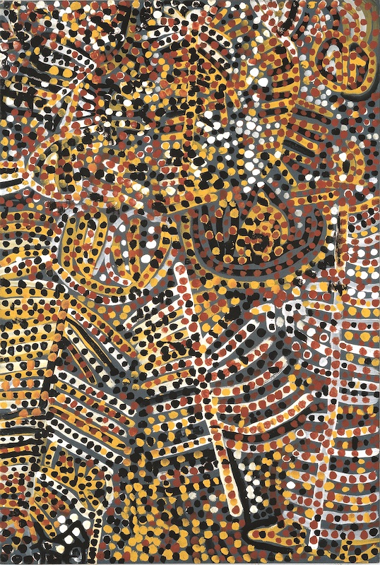 Emily Kam Kngwarray, Emu Woman 1988-89. Janet Holmes à Court Collection, Boorloo/Perth. © Emily Kam Kngwarray/Copyright Agency. Licensed by DACS 2025