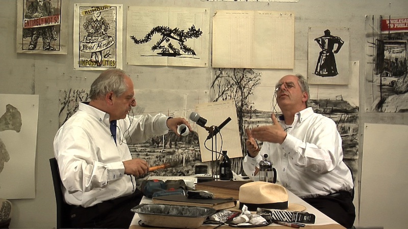 William Kentridge Drawing Lesson 47 (Interview for New York Studio School) 2010 Single channel video 4:48 min Courtesy the artist and Marian Goodman Gallery, Galleria Lia Rumma and Goodman Gallery © William Kentridge