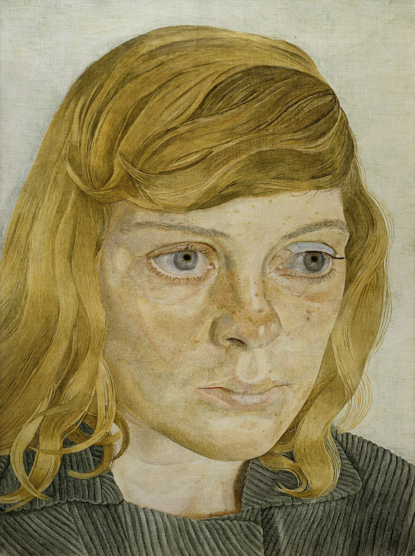 Lucian Freud Girl in a Green Dress 1954 Oil on board 32.5 × 23.6 cm Arts Council Collection, Southbank Centre, London © The Lucian Freud Archive. All Rights Reserved 2022 / Bridgeman Images