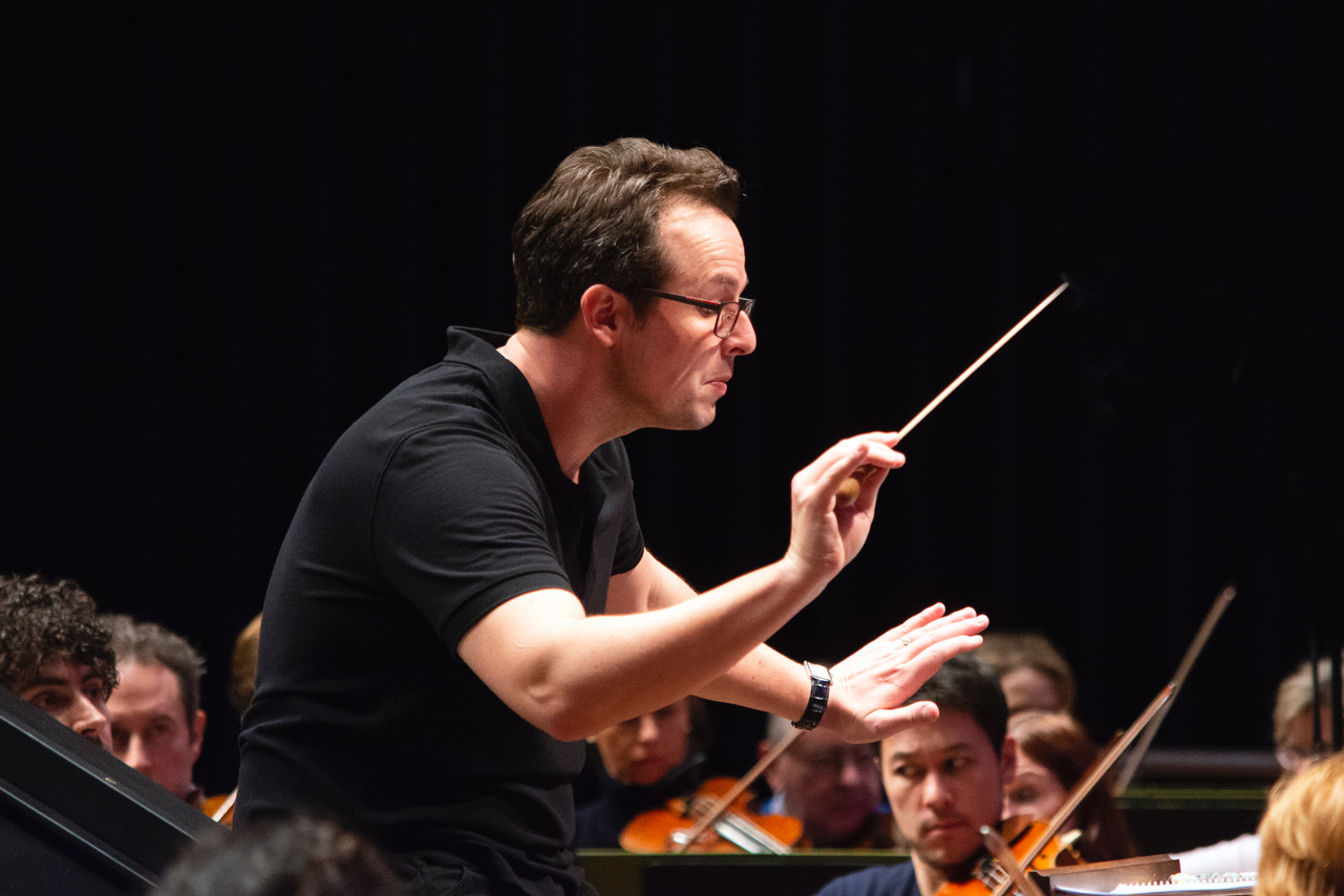 Scaglione conducting the Bourenemouth Symphony Orchestra