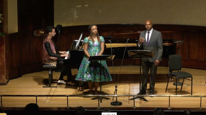 Jonathan Andrew Hume sings with Esme Sears and Sean Mayes (piano)