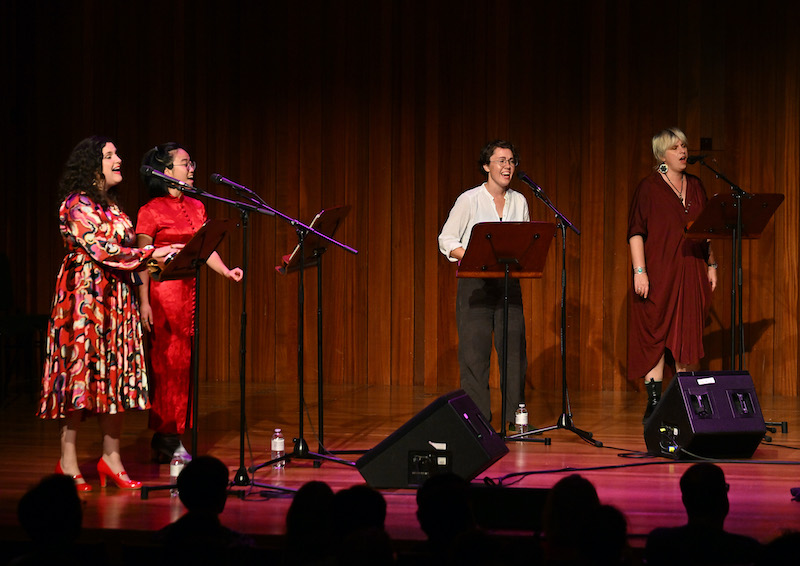 Composer and singer Caroline Shaw (second from right)