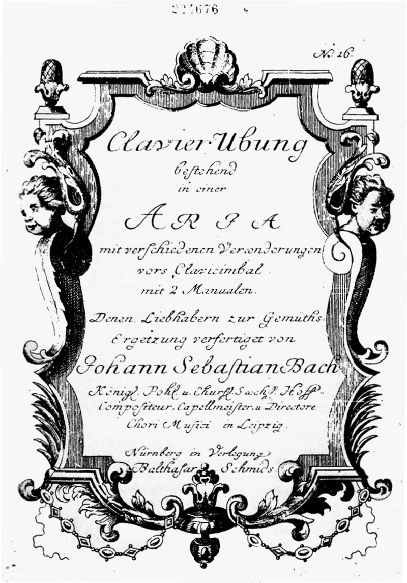 Bach Goldberg Variations title page