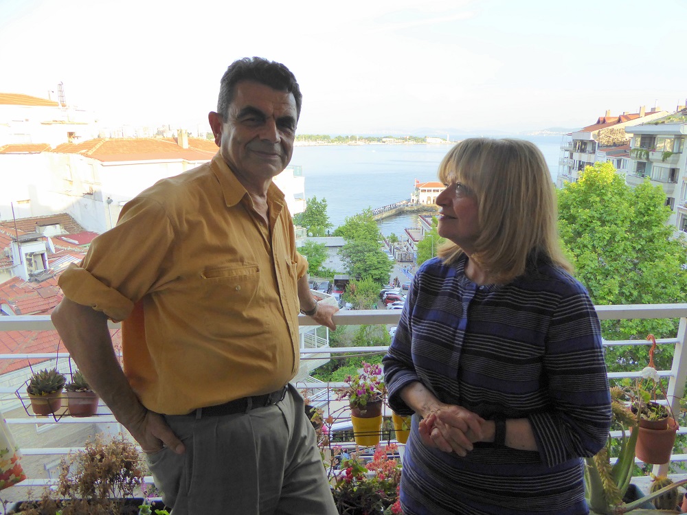 Idil and Sefik on the balcony