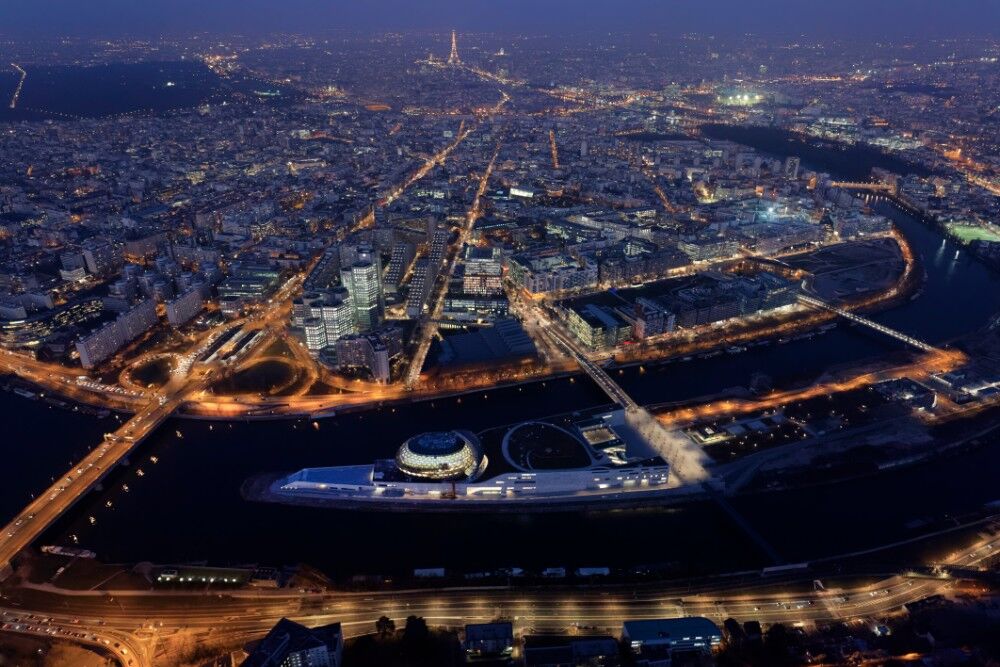 Aerial view of the Seine Musicale