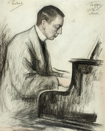 Rachmaninov in 1914 by Leonid Pasternak