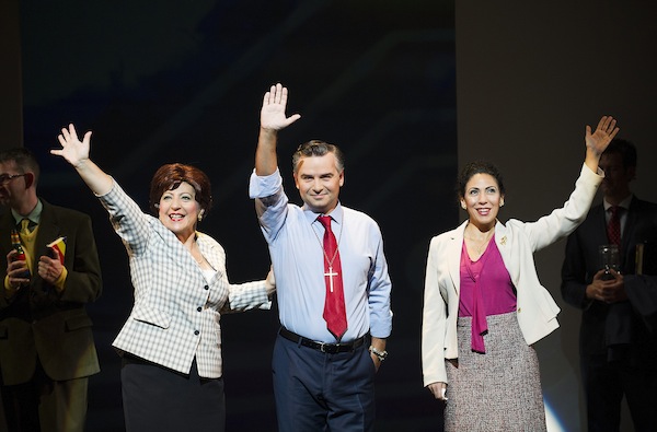 Sarah Pring as Marthe, Marcin Bronikowski as Valentin and Juanita Lascarro as Marguerite